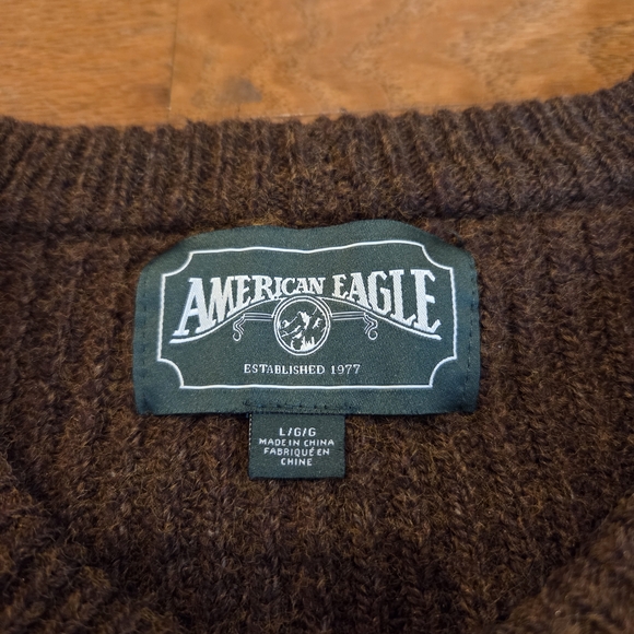 American Eagle Outfitters Chocolate Brown Ribbed Sweater - Picture 2 of 4